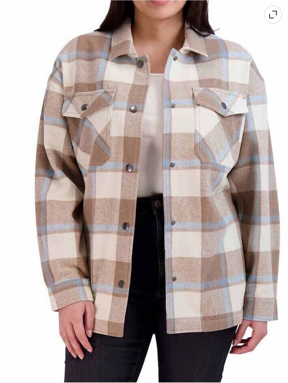 HFX Flannel Shirt Jacket Women's Plaid Medium